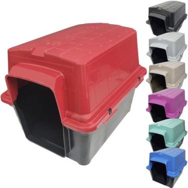 Imagem de Casa Casinha Cachorro Cães Plástico Raças Porte Pequeno 2 em 1 N3 Azul