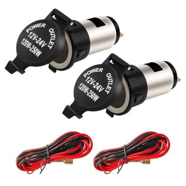Imagem de Ohleats 2 peças de tomada de isqueiro de carro, adaptador de isqueiro automotivo impermeável de 12 V com cabo de extensão, substituição de tomada de isqueiro de veículo, acessórios universais para
