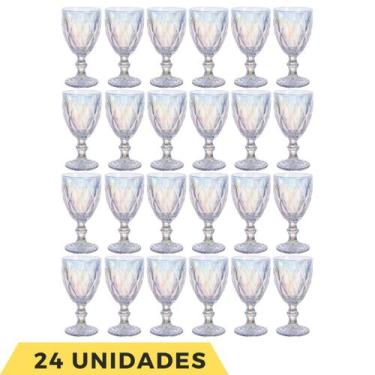 Imagem de 24 Taça Diamante 340ML Furta Cor  Eventos Água Suco Rainbow - PRATICAS