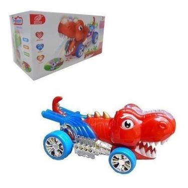 Imagem de Carro Dino C/ Som E Luz Bate E Volta Carrinho Dinossauro - toys