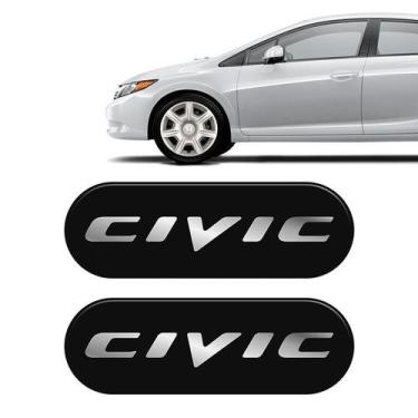 Imagem de Kit Par De Adesivos Emblema Coluna Civic Linha Resinado - SPORTINOX, C