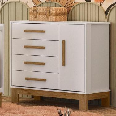 Imagem de Cômoda Sapateira Q Encanto Slim 4355 Branco Acetinado Ambiente - Qmovi