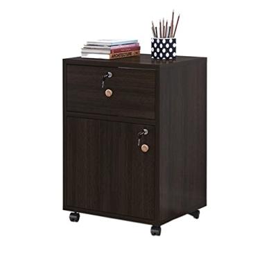 Imagem de Armário de arquivo para escritório doméstico de madeira para escritório, gabinete móvel, armário baixo, armazenamento de dados, armário de atividades, gaveta, armário, organizador de arquivos, pastas