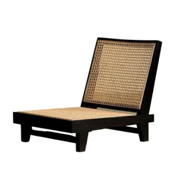 Imagem de Cadeira de chão portátil, nova cadeira de tatame de estilo chinês, cadeira de janela de baía sem pernas de madeira maciça, cadeira de piso de meditação com encosto, cadeira de sofá preguiçosa cadeira