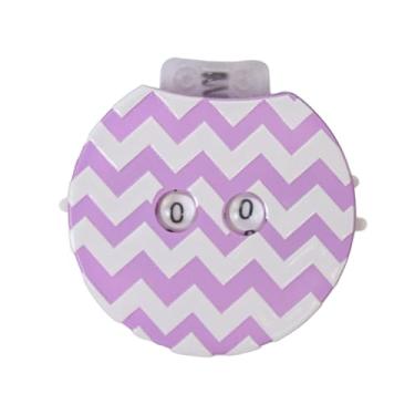 Imagem de Esquirla Contador de tricô portátil mini compacto dispositivo de contagem de linhas contador de tricô manual leve ferramenta de marcação de agulha de, Roxo