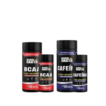 Imagem de BCAA 500mg com Cafeína Anidra, Kit Suplemento para Energia e Recuperação, 120 Cápsulas