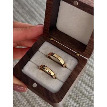 Imagem de Par de Alianças Ouro 18k 4mm 6 Gramas Noivado Casamento - Sheju Joias