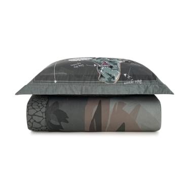Imagem de Cobreleito Solteiro Karsten Colcha Infantil Percal 200 Fios 100% Algodão Estampado Kit 2 Peças (T-Rex)