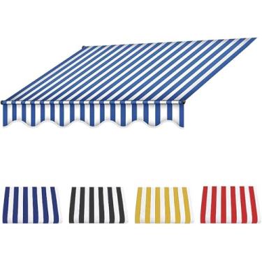Imagem de Substituição Para Toldo Retrátil, Telhado De Proteção Solar Para Toldos Retráteis, Tecido De Toldo Durável, Proteção De Toldo Multiuso à Prova D'água, Blue and white, 2.5m
