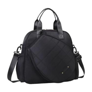 Imagem de RNXRZANK Bolsa de Tênis, Bolsa de Badminton, Bolsa de Raquete de Tênis, Bolsa de Ombro Feita em Tecido Oxford com Alça Removível para Adultos para a Academia, Preto