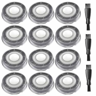 Imagem de 12 peças de refil de lâmina HS740, cabeças de substituição para barbeador de cabeça compatíveis com Philips Head Shaver Pro HS5980 HS7980 HS9980, 3 escovas de limpeza