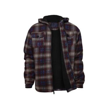Imagem de Moletons para homens Gary Com Flannel Xadrez de Lã Pesada