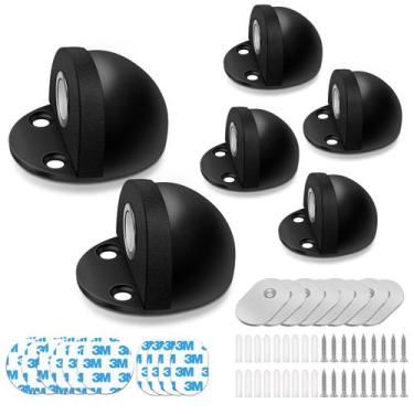 Imagem de Batentes de porta magnéticos HUTLON Black Dome Dome Dome, pacote com 6