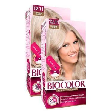 Imagem de Kit 2 Tintura Creme Biocolor Louríssimo Ousado 12.11 Mini Kit