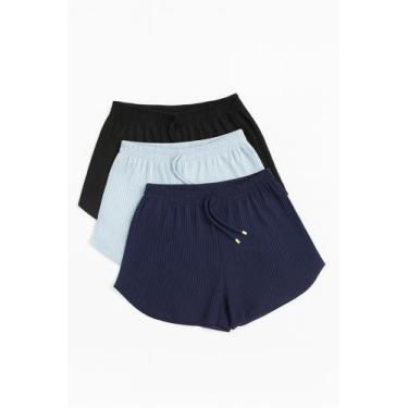 Imagem de kit 3 Shorts Canelado Confortavel Plus Size Bermudinha Moda Praia G1 a