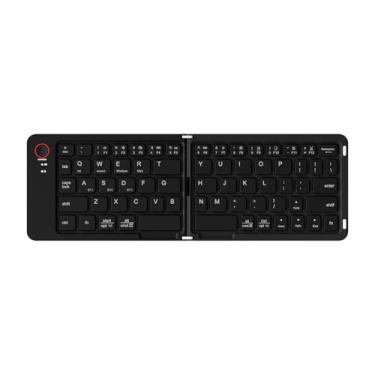 Imagem de BaotyJie Teclado de viagem recarregável, teclado de computador profissional eficiente e dobrável para PC, Preto