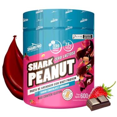 Imagem de Shark Pro Pasta de Amendoim Gourmet Sabor Chocolate com Morango com Whey Protein Shark Peanut - 7,5g de Proteína - Zero Glúten, Zero Lactose, Zero Adição de Açúcares - Pote 600g