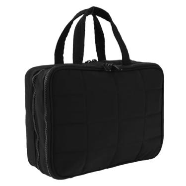 Imagem de Bolsa de Higiene Pessoal Dobrável Organizador de Cosméticos Organizador de Higiene Pessoal com Gancho de Metal Antiderrapante para Viagens, Academia, Atividades ao Ar Livre, Preto, Simples