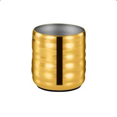 Imagem de balde de vinho Balde de gelo aço inoxidável alta qualidade, bar espesso, balde armazenamento champanhe, cerveja Refrigerador de cerveja(Gold)