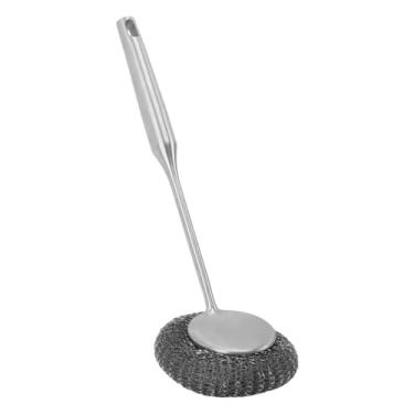 Imagem de Zhjvihx Escova de Lavadora de Prato, 304 Aço Inoxidável Com Alça Longa à Prova de Ferrugem Maconha para Casa (Prata)