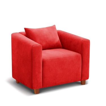 Imagem de Poltrona Decorativa Helena Suede Vermelho - Inova Decorações