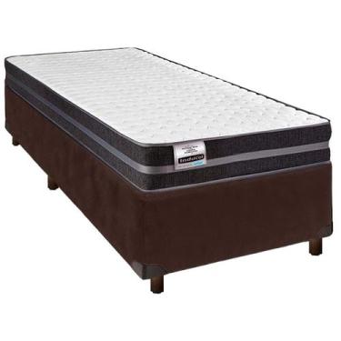 Imagem de Cama + Box Marrom e Colchão Molas Ultralastic Solteiro - Inducol