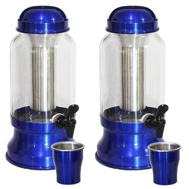 Imagem de 2 Suqueira Barrica Vidro 3,2 Lt com Porta Gelo(Azul Verniz)