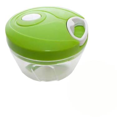 Imagem de Mini Triturador Manual 3 Lâminas Inox: Triturador de Alho, Cebola, Legumes Rápido e Sem Lágrimas. Praticidade na Cozinha!