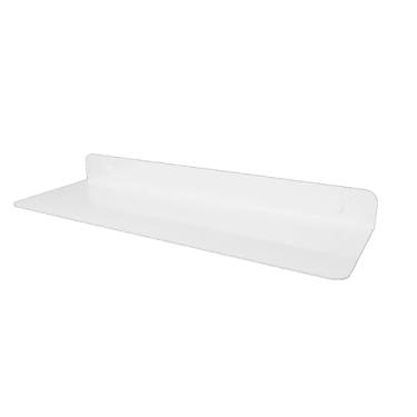 Imagem de Prateleira Grande 90x10cm em Alumínio Nobre na Cor Branco Pérola – Resistente, Elegante e Ideal para Organização e Decoração de Ambientes como Banheiro, Cozinha, Sala ou Escritório