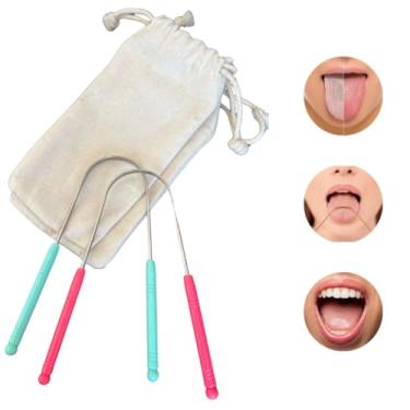 Imagem de Raspador de lingua Limpador de lingua de aço inox (Verde)