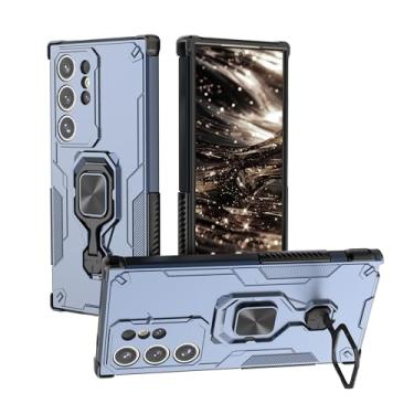 Imagem de SORAKA Capa para Samsung Galaxy S24 Ultra com suporte metálico giratório de 360 graus peça de ferro magnética para suporte magnético para telefone de carro