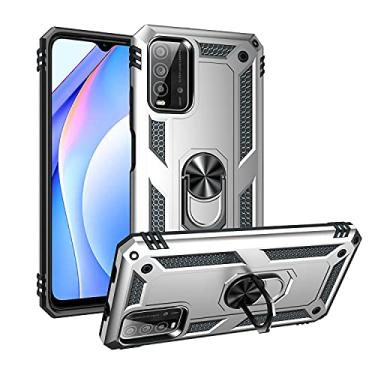 Imagem de SORAKA Capa para Xiaomi POCO M3 com suporte de anel invisível e placa de metal para montagem magnética em carro Capa rígida para PC Capa Xiaomi POCO M3 Capa