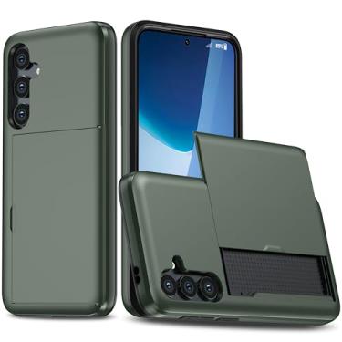 Imagem de SORAKA Capa para Samsung Galaxy A55 5G com suporte de cartão PC e TPU camada dupla 2 em 1 capa bumper capa à prova de choque