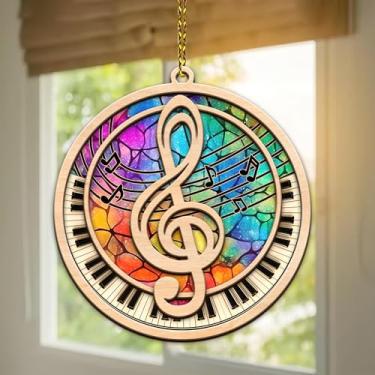 Imagem de Hyturtle Ornamento de notas musicais 2025 – Decorações de Natal com tema musical – Enfeites musicais para árvore de Natal – Ornamentos exclusivos de presente para professores, músicos e amigos