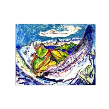 Imagem de Paisagem Abstrata Pôster Famosas Pinturas-Reprodução em Tela-Imagem Decoração Sala de Estar(Mountain) 60x80cm-23x31in Sem Moldura