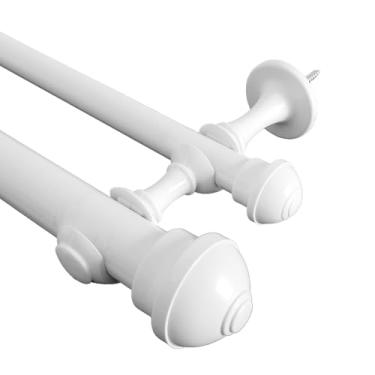 Imagem de Varão de Cortina Grosso Duplo 28/19mm (Grosso/Fino) Metal Kit Completo Diversas Medidas Cores(BRANCO,3,00M)