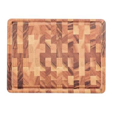 Imagem de Tramontina Tábua Cubus para Churrasco Retangular em Madeira Muiracatiara com Acabamento em Óleo 45x34 cm.