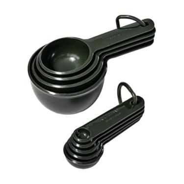 Imagem de KitchenAid Conjunto de colheres e copos medidores de plástico, conjunto de tamanhos de 9, /4, 1/2, 1/3 e 1 xícara e 1 colher de sopa, 1/2 colher de sopa, 1 colher de chá, 1/2 colher de chá e 1/4