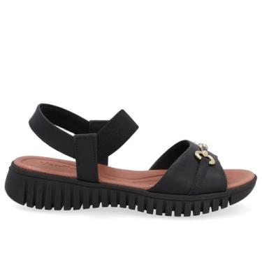 Imagem de Sandalia Usaflex Couro Enfeite Ref Ud11004 Feminino Preto 39