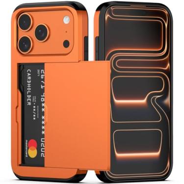 Imagem de Nvollnoe Capa para celular compatível com iPhone 17 Pro com suporte de cartão de camada dupla resistente à prova de choque com compartimento oculto para cartão fina para mulheres e homens 6,3