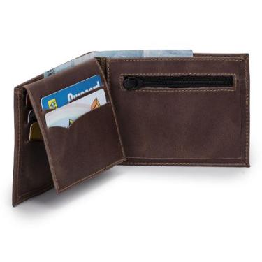 Imagem de Carteira Luxo Grande Couro P/moedas/cnh/rg/cédulas/5cartões - ELLO GRI