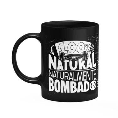 Imagem de Caneca Fitness Academia - 100 por cento natural - Preta - JPS INFO