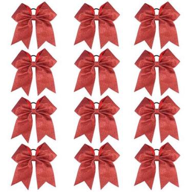 Imagem de Cheer Bows DEEKA vermelho brilhante de 7 polegadas para meninas, 12 un