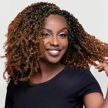 Imagem de Cabelo de crochê Aksice Yanky Twist 30 cm, marrom ombre, 8 pacotes