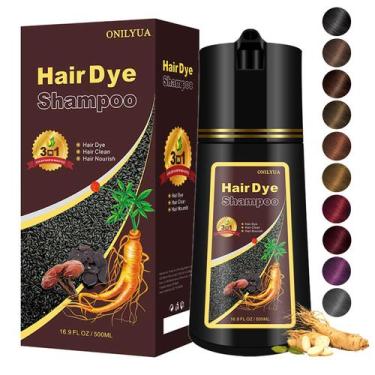 Imagem de Shampoo de tintura de cabelo Agthyuve Wine Red 500ml para homens e mul