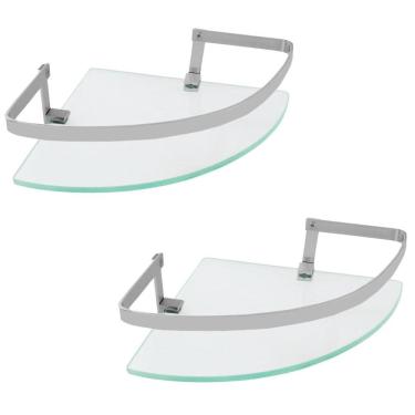 Imagem de Kit 2 Porta Shampoo Prateleira Canto Vidro Exclusivo Cromado