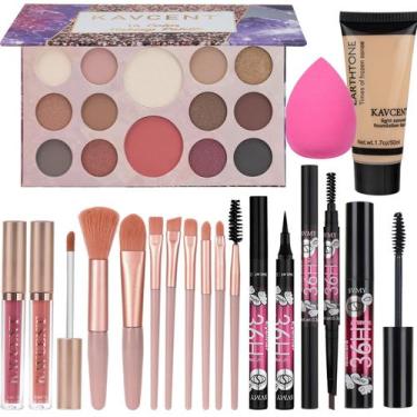 Imagem de Kit de maquiagem KAVCENT Full Set Eyeshadow Foundation Gift