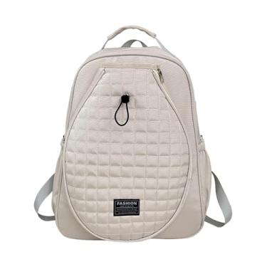 Imagem de Pegciuho Bolsa de Tênis com Compartimento para Calçados, Portátil, 33 X 15 X 44 Cm, com Zíper, para Pickleball, Bege