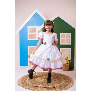 Imagem de Vestido Junino Luxo Noiva Noivinha Branco para Festas Juninas - Fabulo