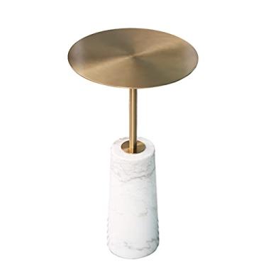 Imagem de Mesa de centro de design simples, mesa de cabeceira lateral, adequada para sala de estar, quarto, espaço pequeno ou escritório, mesa lateral minimalista para sala de estar (cor: A)